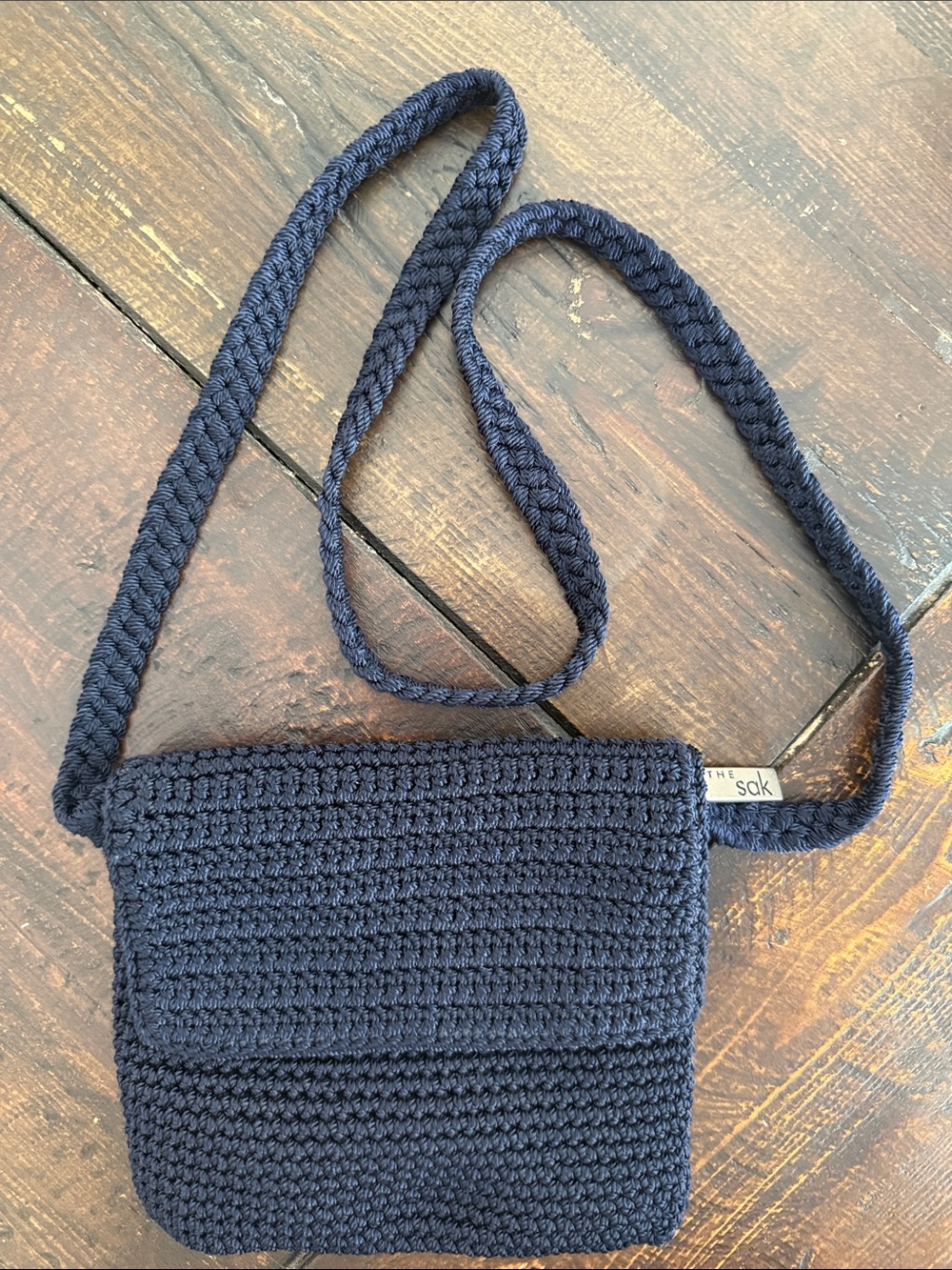 The Sak Navy Crochet Crossbody Purse